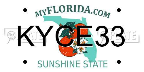 KYCE33 Florida License Plate