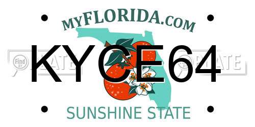 KYCE64 Florida License Plate