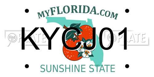KYCJ01 Florida License Plate
