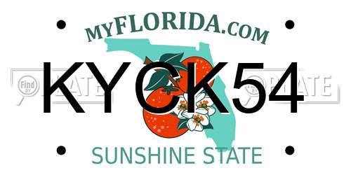 KYCK54 Florida License Plate