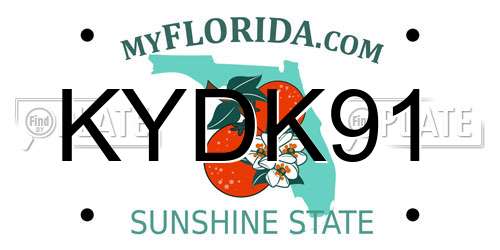 KYDK91 Florida License Plate