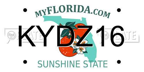 KYDZ16 Florida License Plate