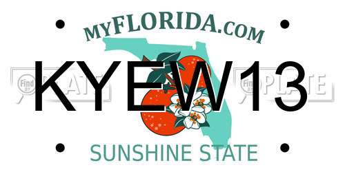 KYEW13 Florida License Plate
