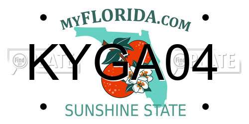 KYGA04 Florida License Plate
