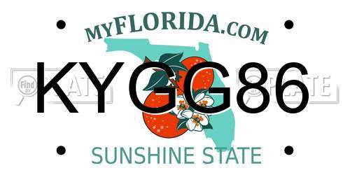 KYGG86 Florida License Plate