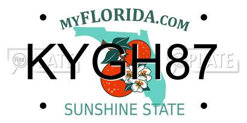 KYGH87 Florida License Plate