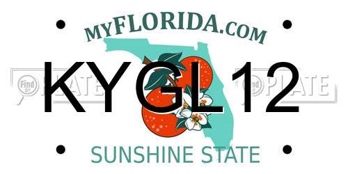 KYGL12 Florida License Plate