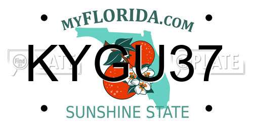 KYGU37 Florida License Plate