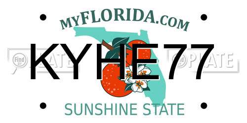 KYHE77 Florida License Plate