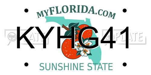 KYHG41 Florida License Plate