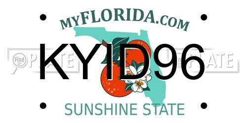 KYID96 Florida License Plate