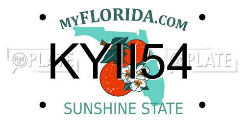 KYII54 Florida License Plate