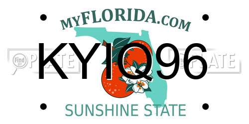 KYIQ96 Florida License Plate