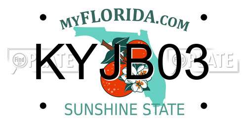 KYJB03 Florida License Plate