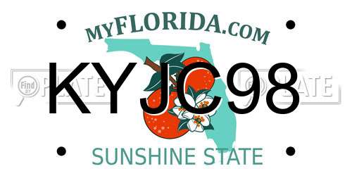 KYJC98 Florida License Plate