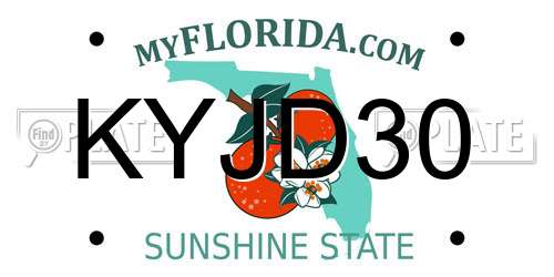 KYJD30 Florida License Plate