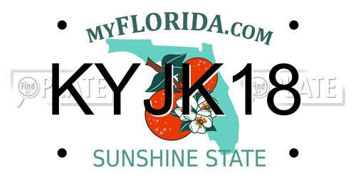 KYJK18 Florida License Plate