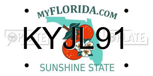 KYJL91 Florida License Plate
