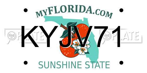 KYJV71 Florida License Plate