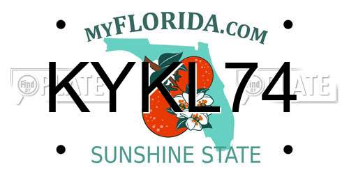 KYKL74 Florida License Plate