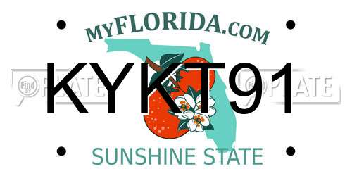 KYKT91 Florida License Plate