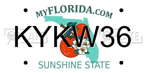 KYKW36 Florida License Plate