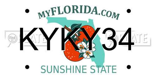 KYKY34 Florida License Plate