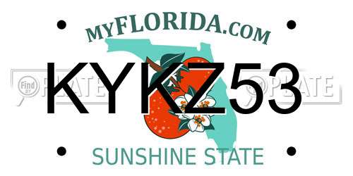 KYKZ53 Florida License Plate
