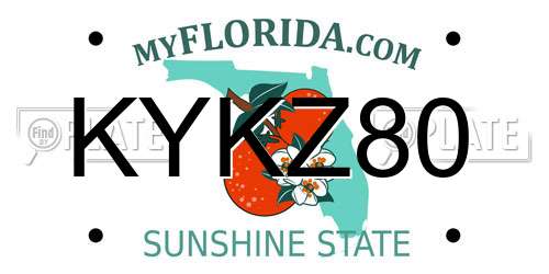 KYKZ80 Florida License Plate