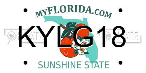KYLG18 Florida License Plate