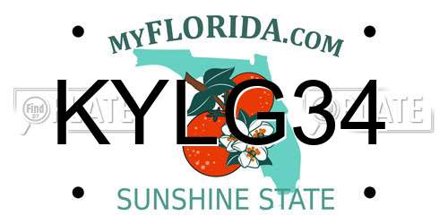 KYLG34 Florida License Plate