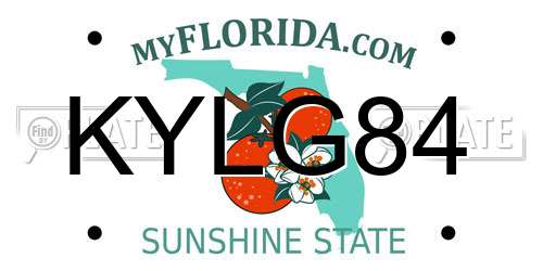 KYLG84 Florida License Plate