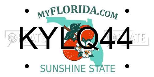 KYLQ44 Florida License Plate