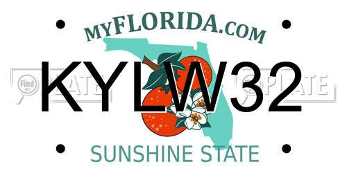 KYLW32 Florida License Plate