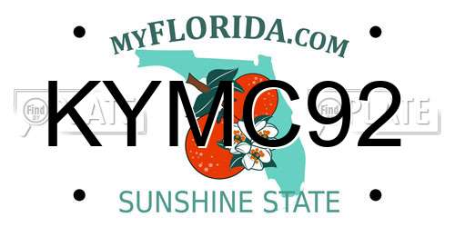 KYMC92 Florida License Plate