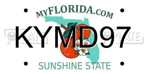 KYMD97 Florida License Plate