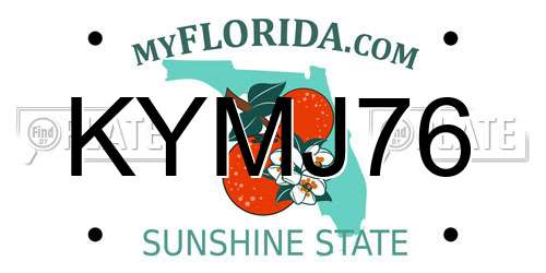 KYMJ76 Florida License Plate