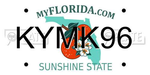 KYMK96 Florida License Plate