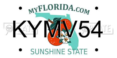 KYMV54 Florida License Plate