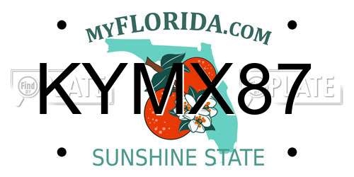 KYMX87 Florida License Plate