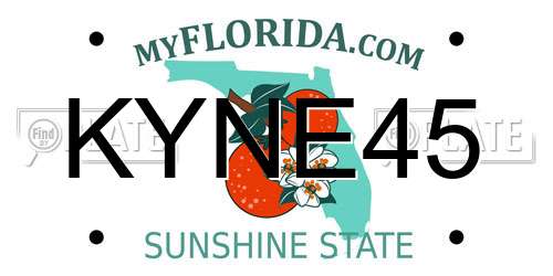 KYNE45 Florida License Plate