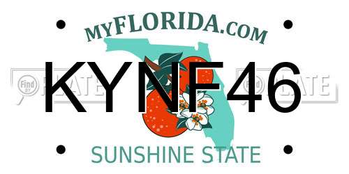 KYNF46 Florida License Plate