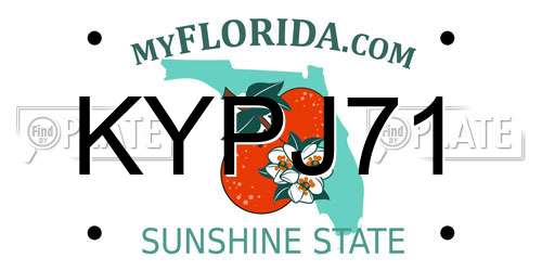 KYPJ71 Florida License Plate