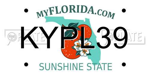 KYPL39 Florida License Plate