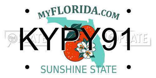 KYPY91 Florida License Plate