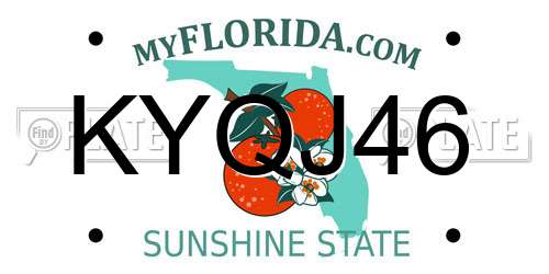 KYQJ46 Florida License Plate