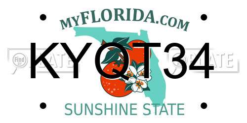 KYQT34 Florida License Plate