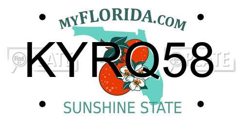 KYRQ58 Florida License Plate