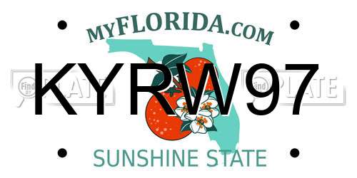 KYRW97 Florida License Plate
