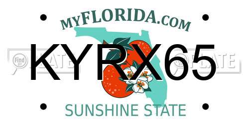 KYRX65 Florida License Plate